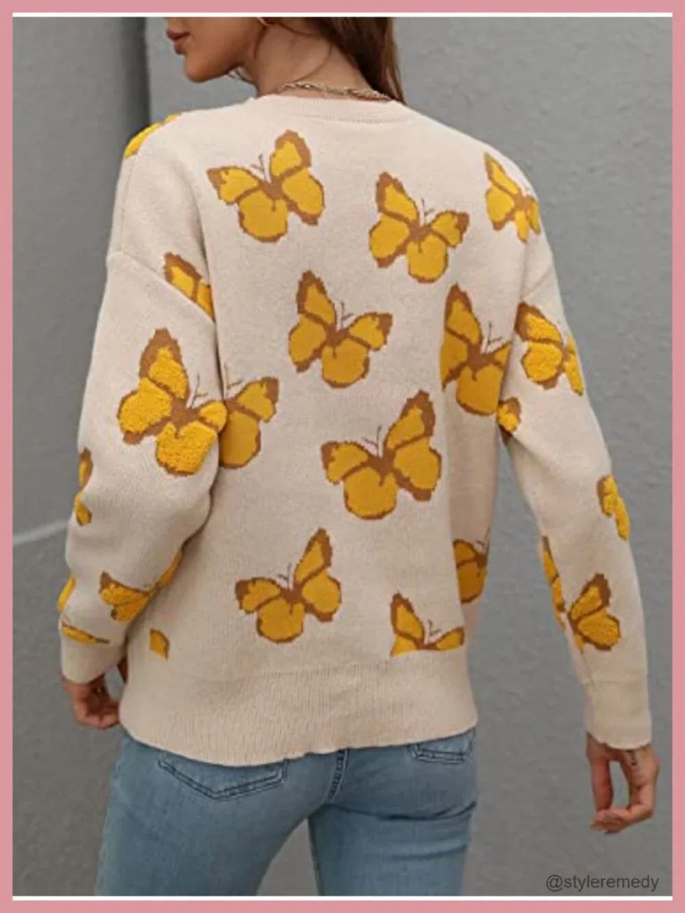Women's Leopard Print Knitted Pullover Sweater Long Sleeve Crew Neck